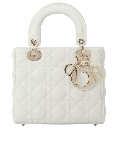 Small MYABCDior Lady Dior, &pound;2,200, Handbags, White, Lambskin Leather, Front view